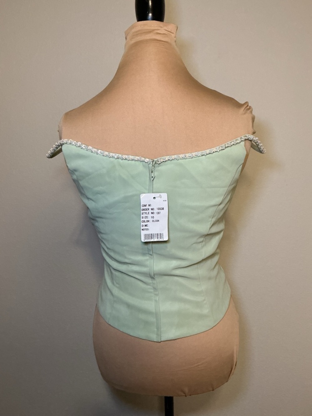 Mint Off-Shoulder Ruched Bustier Top - Picture 6 of 13